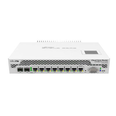 Router di fibra ottica Mikrotik CCR1009-7G-1C-1S+PC di RS232 33W Wifi